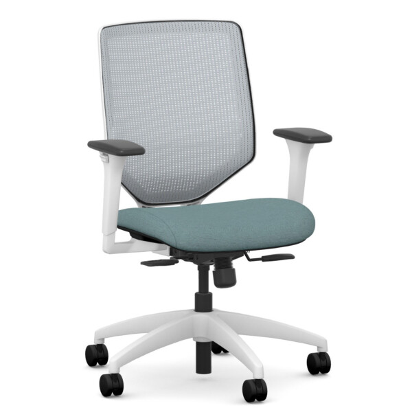 Solve White Mid-Back Mesh Task Chair