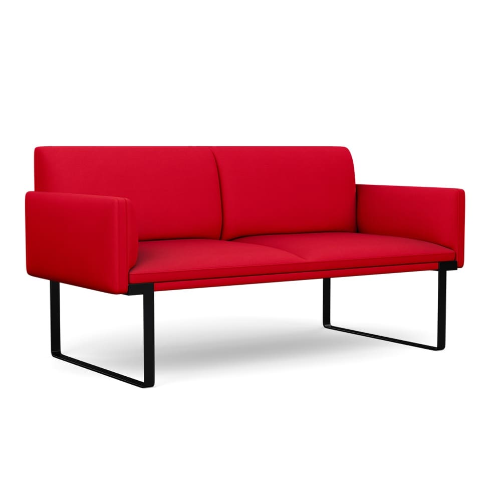 The SitOnIt Cameo in a 2-seater shown in a red fabric