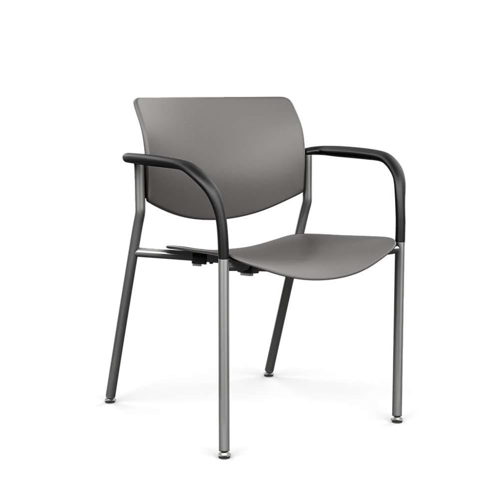 Freelance Side Chair in a plastic seat and back, shown in slate color.