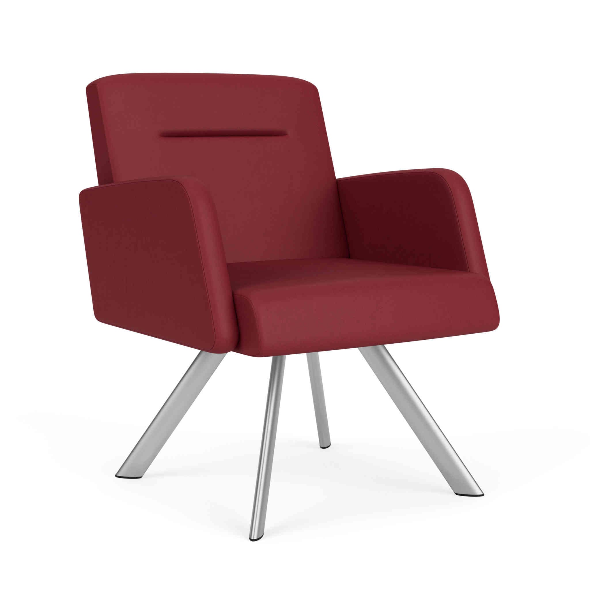 Lesro Willow Guest chair in a patriot plus bordeaux vinyl