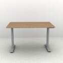 Height Adjustable Desk 48 x 30. Shown in a Silver Frame and an Autumn Walnut Top