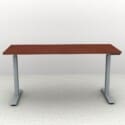 Height Adjustable Desk 60 x 24. Shown in a Silver Frame and a Cherry Top