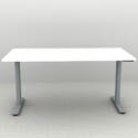 Height Adjustable Desk 60 x 30. Shown in a Silver Frame and a White Top