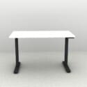 48" x 24" Height Adjustable Desk shown in black frame with a white top