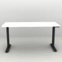 60" x 24" Height Adjustable Desk in Black Frame with a White Top
