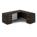 72" L-Shaped Bow front Desk with Glass Modesty Panel - Thumbnail Image 4
