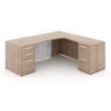 72" L-Shaped Bow front Desk with Glass Modesty Panel - Thumbnail Image 2
