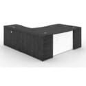 72" L-Shaped Bow front Desk with Glass Modesty Panel - Thumbnail Image 8