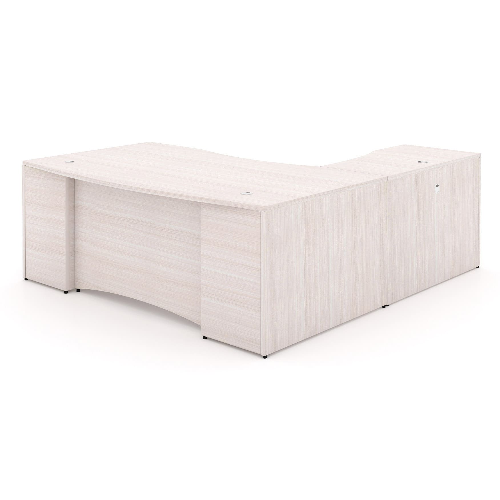 72" L-Shaped Bow Front Desk with Curved Laminated Modesty Panel - Image 16