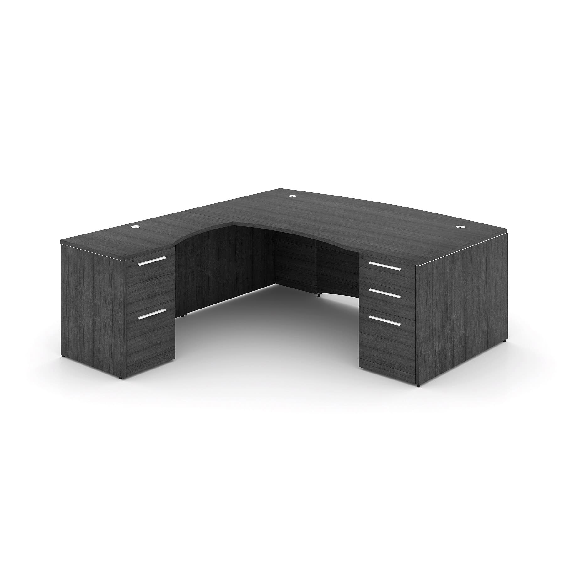 72" L-Shaped Bow Front Desk with Curved Laminated Modesty Panel - Image 8
