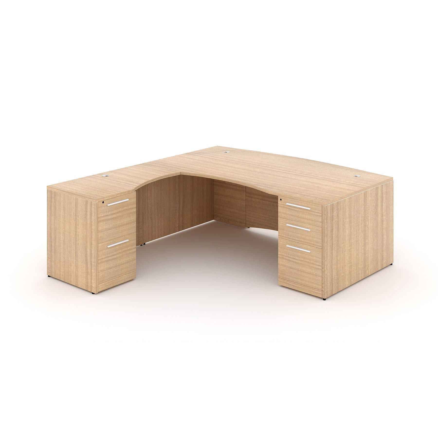 72" L-Shaped Bow Front Desk with Curved Laminated Modesty Panel - Image 7