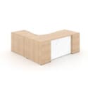 66" L-Shaped Rectangular Desk with Glass Modesty Panel - Thumbnail Image 8