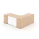 66" L-Shaped Rectangular Desk with Glass Modesty Panel - Thumbnail Image 15