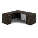 66" L-Shaped Rectangular Desk with Glass Modesty Panel - Thumbnail Image 10
