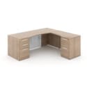 66" L-Shaped Rectangular Desk with Glass Modesty Panel - Thumbnail Image 4