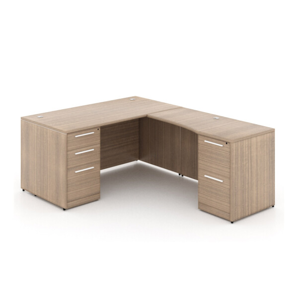 66" L-Shaped Rectangular Desk with Laminated Modesty Panel