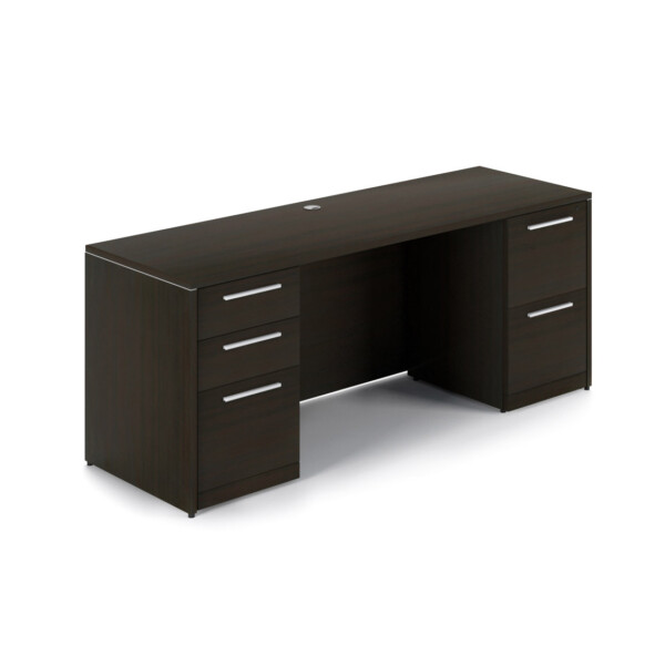 72″ x 24″ Rectangular Desk with Modesty and Double Full Pedestals