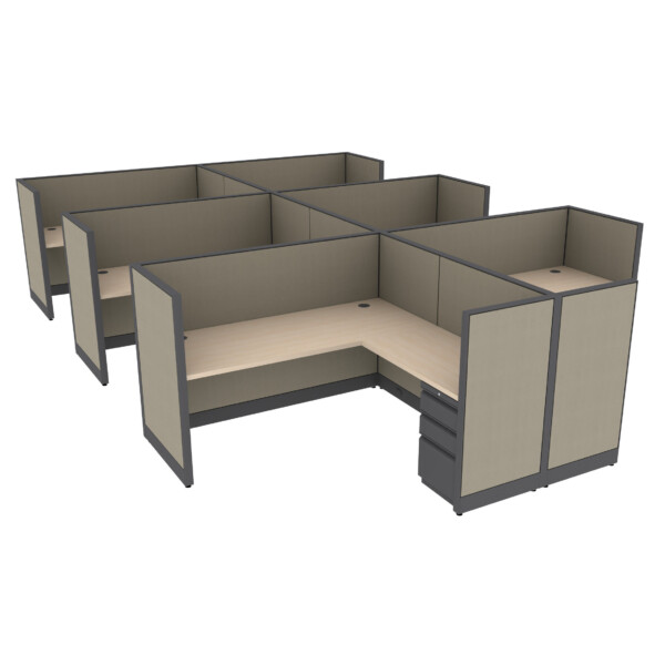 6' x 6' L-Shaped Cubicle Workstation 50"H Panel