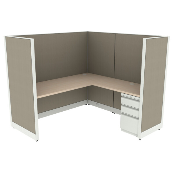 6′ x 6′ L-Shaped Cubicle Workstation 65″H Panel