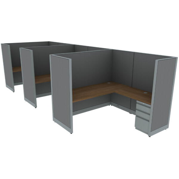 6′ x 6′ L-Shaped Cubicle Workstation 65″H Panel