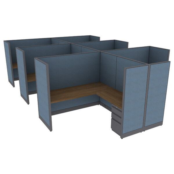6′ x 6′ L-Shaped Cubicle Workstation 65″H Panel