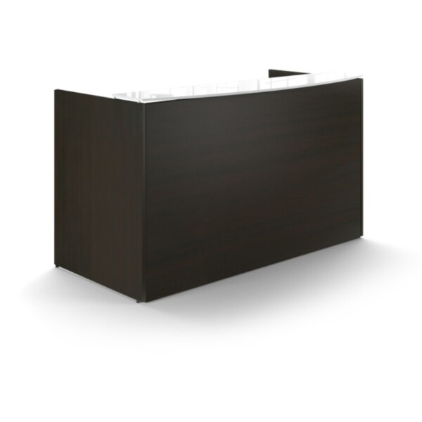 72" x 36" Reception Desk with Glass Transaction Top