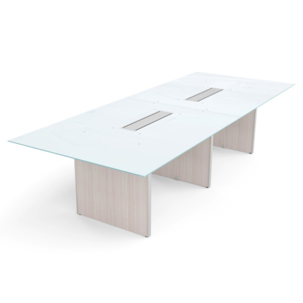 10' Glass Top Rectangular Shaped Conference Table (42"D)