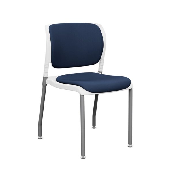InFlex Four Leg Multipurpose chair shown with an arctic shell and a navy seat. Armless version.