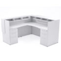72" x 36" L Shaped Reception Desk with Overlay Storage and LEDs - Thumbnail Image 2