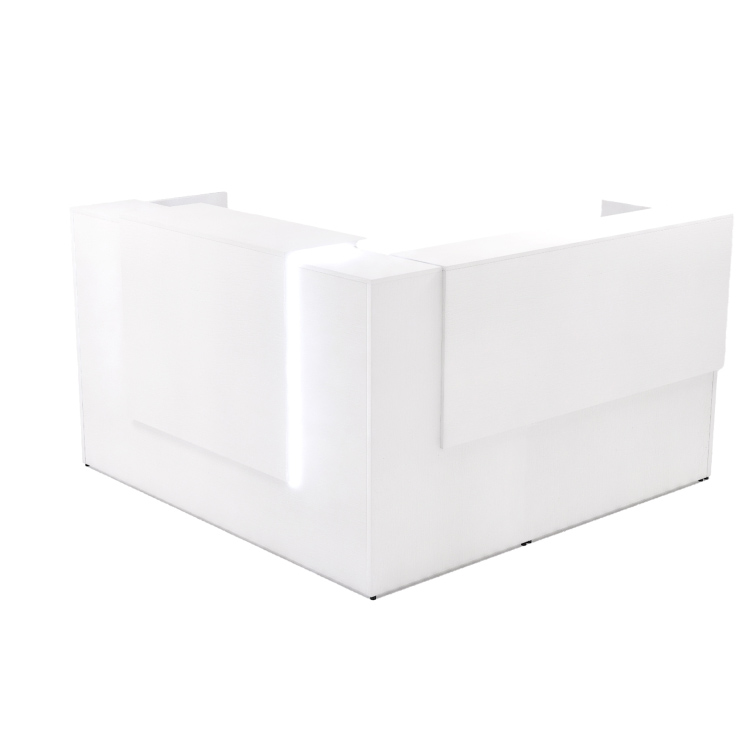 72" x 36" L Shaped Reception Desk with Overlay Storage and LEDs - Image 7