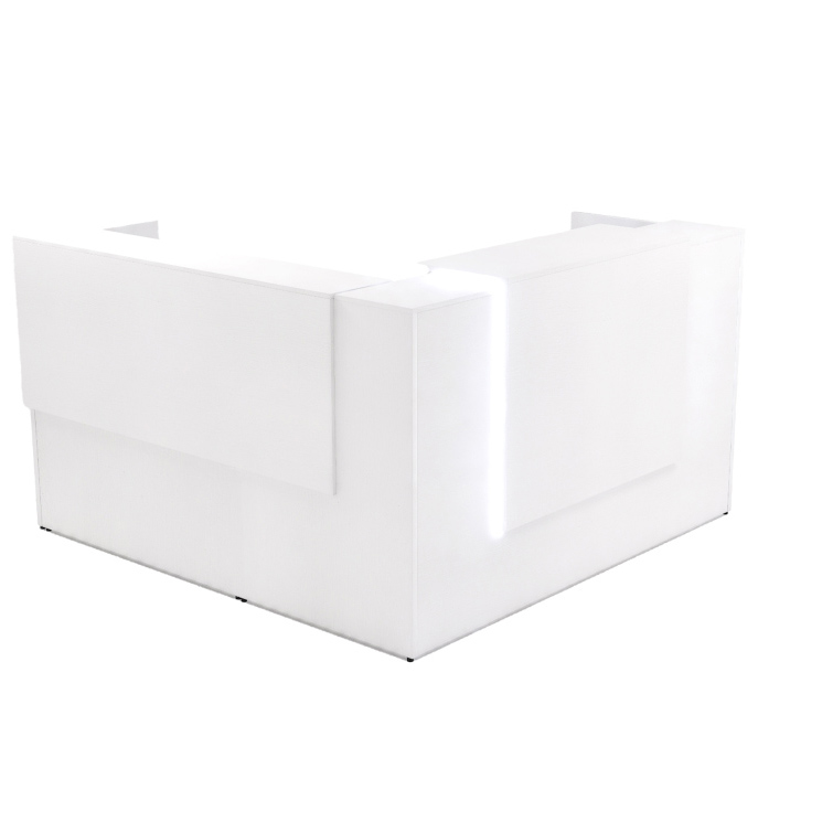72" x 36" L Shaped Reception Desk with Overlay Storage and LEDs - Image 22