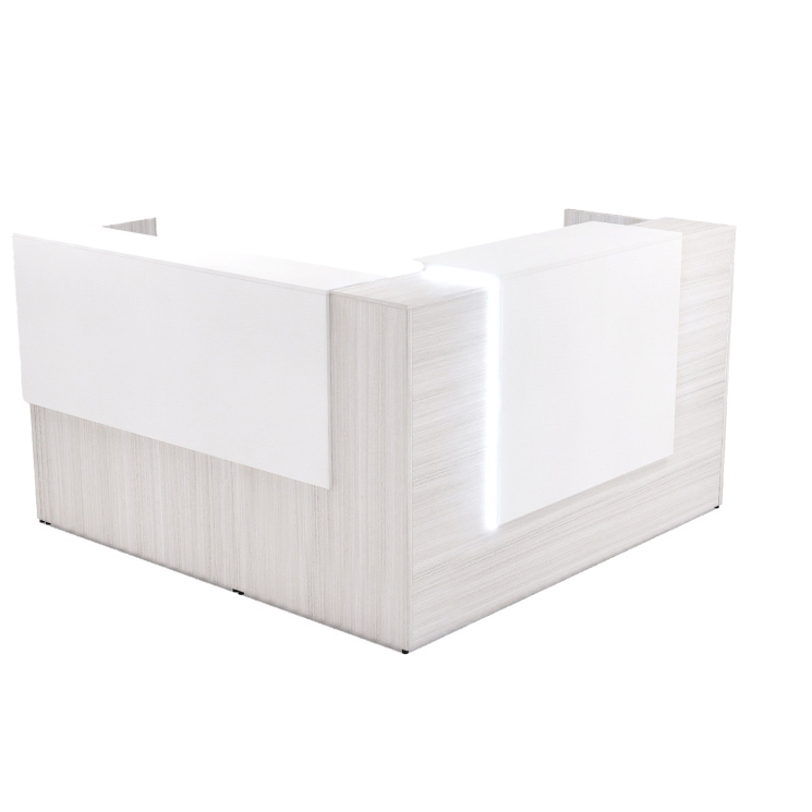 72" x 36" L Shaped Reception Desk with Overlay Storage and LEDs - Image 21