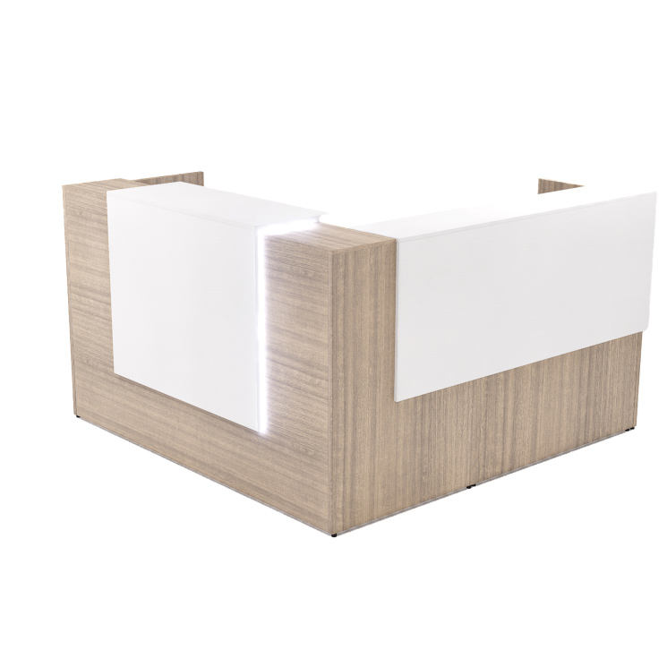 72" x 36" L Shaped Reception Desk with Overlay Storage and LEDs - Image 10