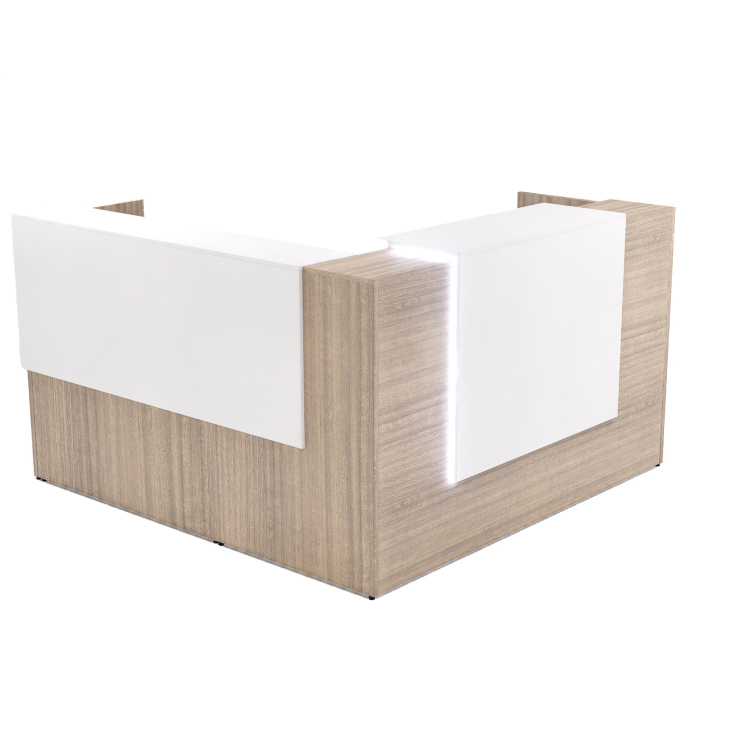 72" x 36" L Shaped Reception Desk with Overlay Storage and LEDs - Image 19