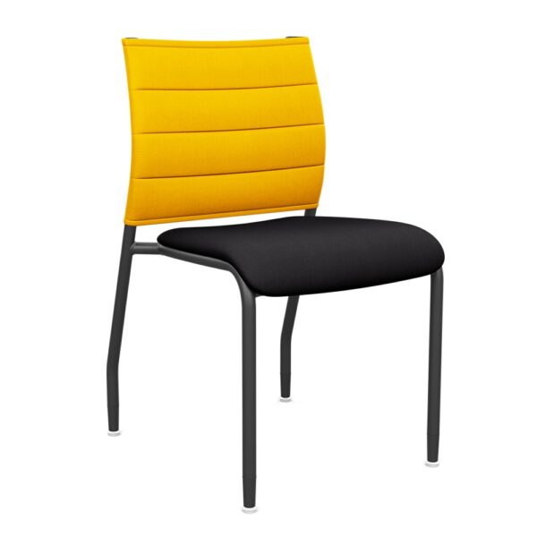 Wit Side Chair Thintex Vinyl with a Lemon Back and Onyx Seat. Armless.
